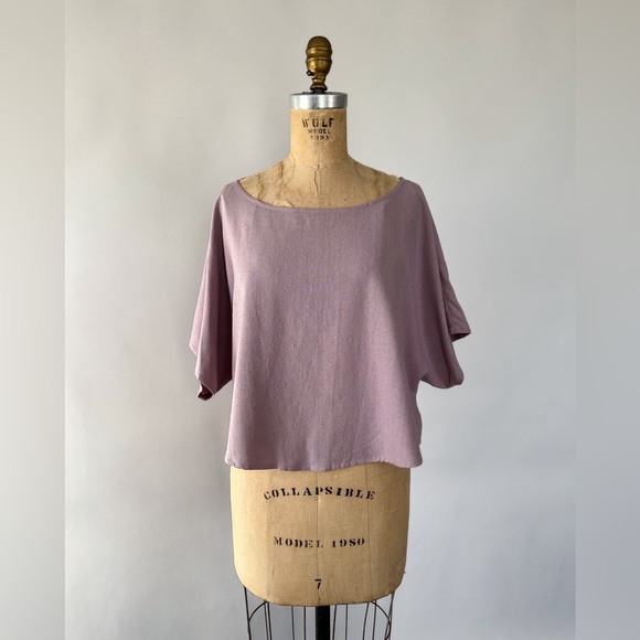 Jamie and the Jones Blank Canvas Top Petal Lavender Purple Raw Silk Drape Small - Picture 3 of 15